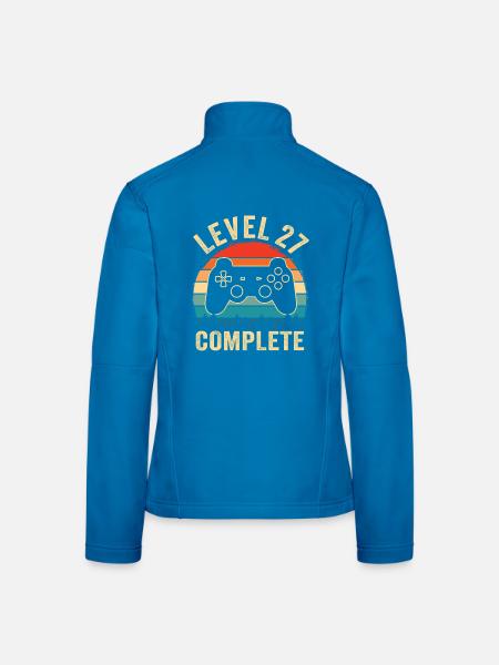 Level 27 abgeschlossen – 27. Jubiläumsgeschenk - Frauen Softshelljacke - Lichtblau - Hinten
