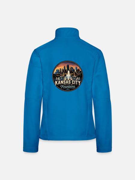 Kansas City of Fountains Retro-Emblem - Frauen Softshelljacke - Lichtblau - Hinten