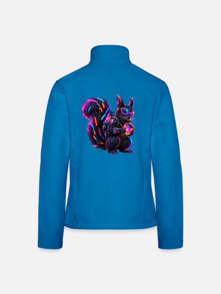 Neon Cyber-Eichhörnchen - Frauen Softshelljacke - Lichtblau - Hinten