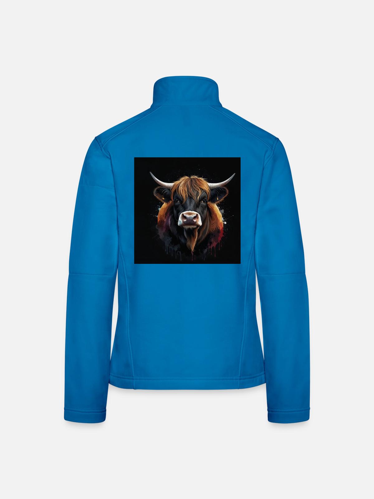 Highland Cattle - Frauen Softshelljacke - Lichtblau - Hinten