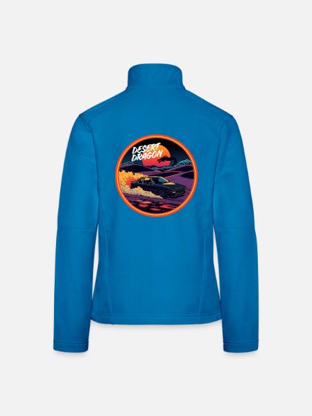 Desert Dragon Retro Dunes Streetwear - Frauen Softshelljacke - Lichtblau - Hinten
