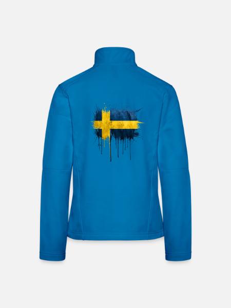 Graffiti sweden flag - Frauen Softshelljacke - Lichtblau - Hinten