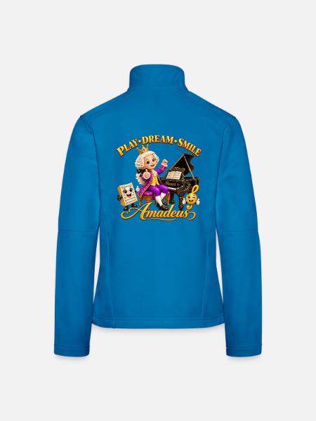 Mozart – Spiel, Träum, Lächeln! - Frauen Softshelljacke - Lichtblau - Hinten