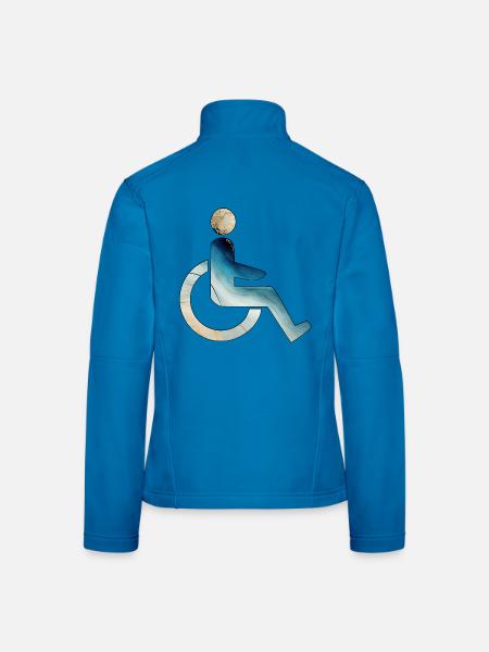 Rollstuhl Rollstuhlfahrer - Frauen Softshelljacke - Lichtblau - Hinten