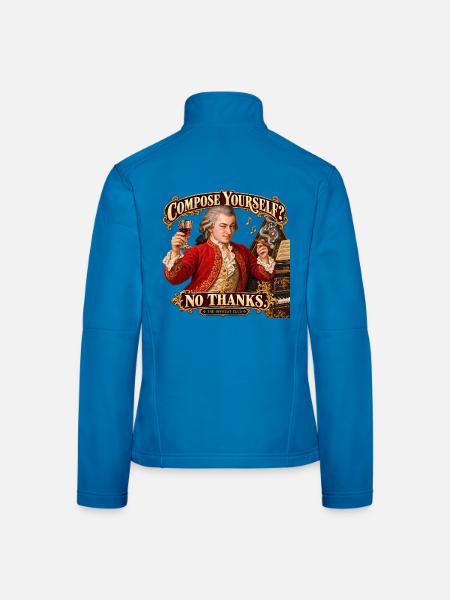 Lustiges Mozart-Geschenk – Sammeln Sie sich? Nein danke! - Frauen Softshelljacke - Lichtblau - Hinten