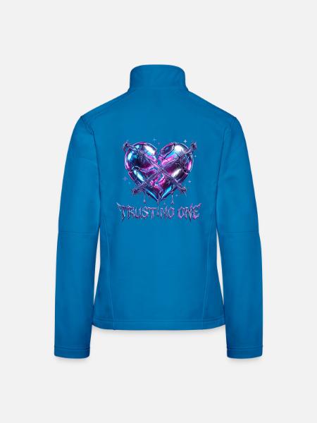 Trust No One - Y2K Liquid Chrome Barbed Wire Broke - Frauen Softshelljacke - Lichtblau - Hinten