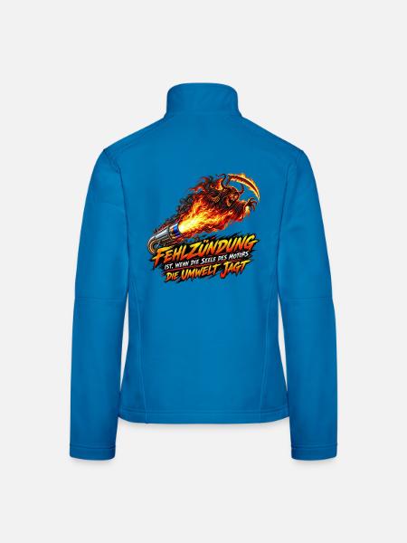 Fehlzündung: Seele des Motors - Frauen Softshelljacke - Lichtblau - Hinten
