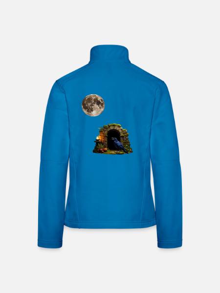 Mondnacht im Krähen tor - Frauen Softshelljacke - Lichtblau - Hinten