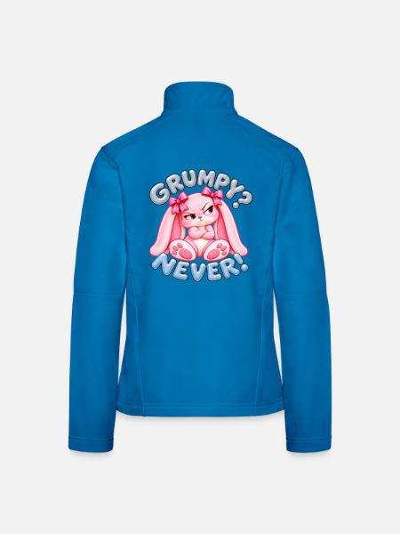 Süßes pinkes Kaninchen mit Attitüde – grummelig? Nie! - Frauen Softshelljacke - Lichtblau - Hinten