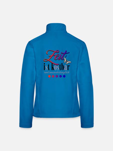Zeit ist kostbar - Frauen Softshelljacke - Lichtblau - Hinten