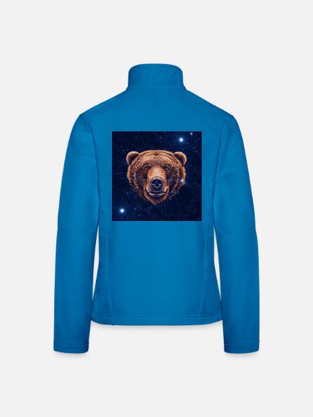 Kosmischer Bärengesicht - Frauen Softshelljacke - Lichtblau - Hinten