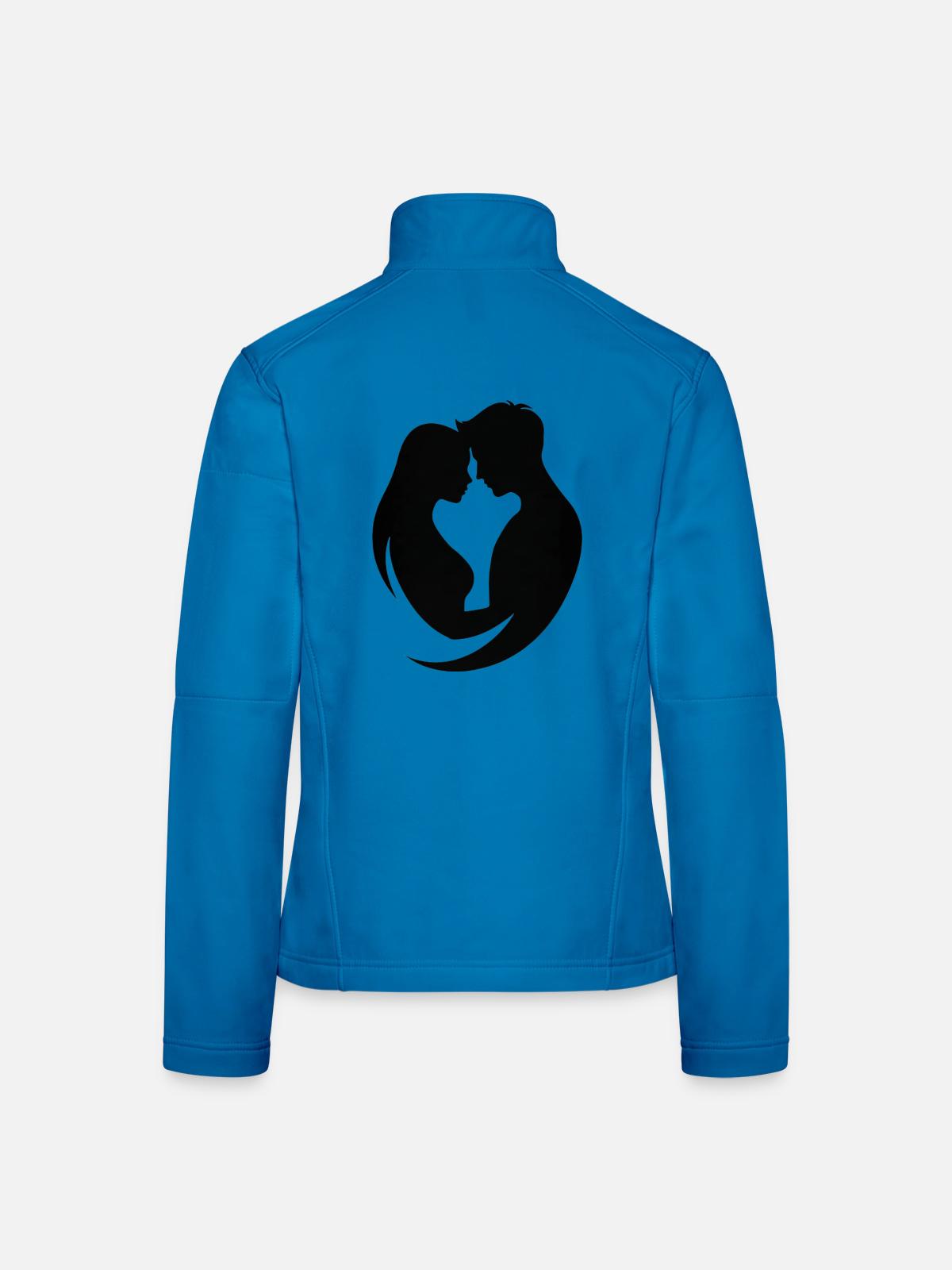 Paar-Silhouetten-Umarmung - Frauen Softshelljacke - Lichtblau - Hinten
