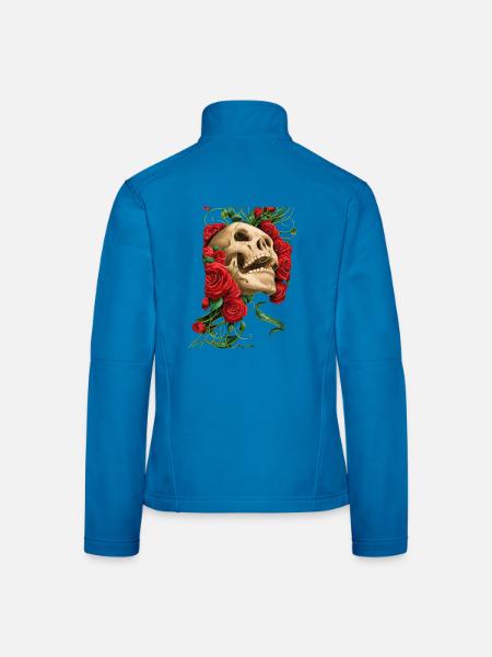 Karmesinroter Rosenschädel - Frauen Softshelljacke - Lichtblau - Hinten