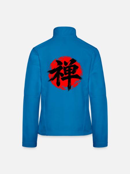 KANJI-RESONANZ | Zen — Innere Stille - Frauen Softshelljacke - Lichtblau - Hinten