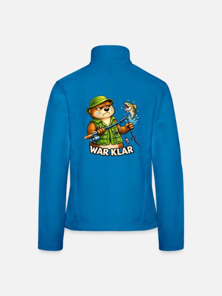 Lustiges Angler Motiv – Angeln & Fischer Geschenk - Frauen Softshelljacke - Lichtblau - Hinten