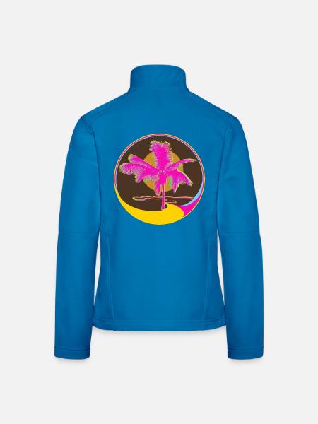 Sommer-Strand und Gute Laune - Frauen Softshelljacke - Lichtblau - Hinten