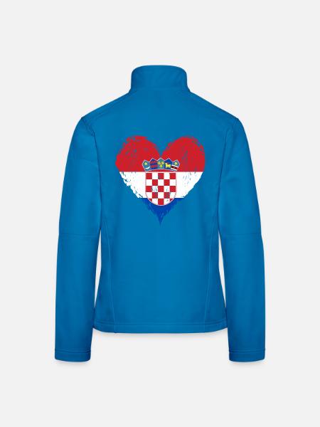 Kroatien Flagge Grunge used - Frauen Softshelljacke - Lichtblau - Hinten
