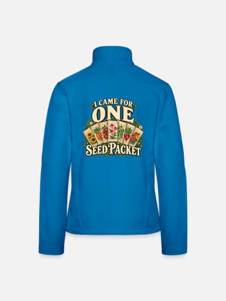 Ich bin wegen einer Saatgutpackung gekommen - Frauen Softshelljacke - Lichtblau - Hinten