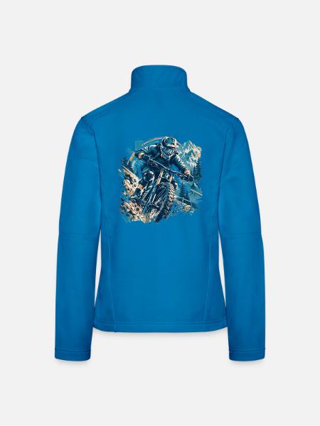 Vollgas Mountainbike – Spüre das Adrenalin! - Frauen Softshelljacke - Lichtblau - Hinten