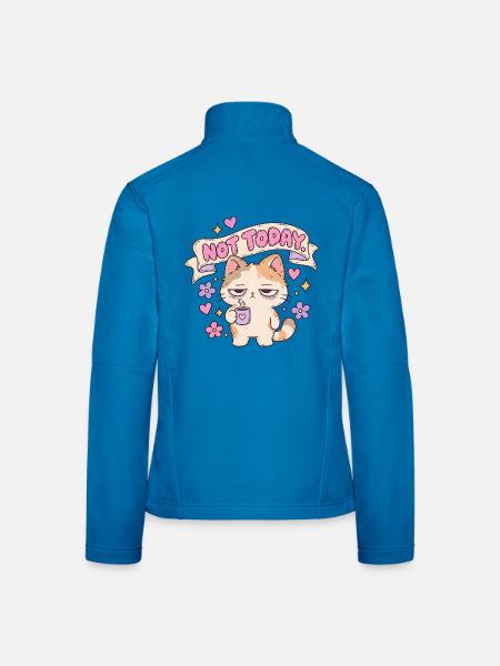 Not Today Katze mit Latte Banner - Frauen Softshelljacke - Lichtblau - Hinten