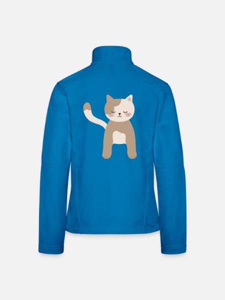 Gemütliche Calico-Traumkatze - Frauen Softshelljacke - Lichtblau - Hinten