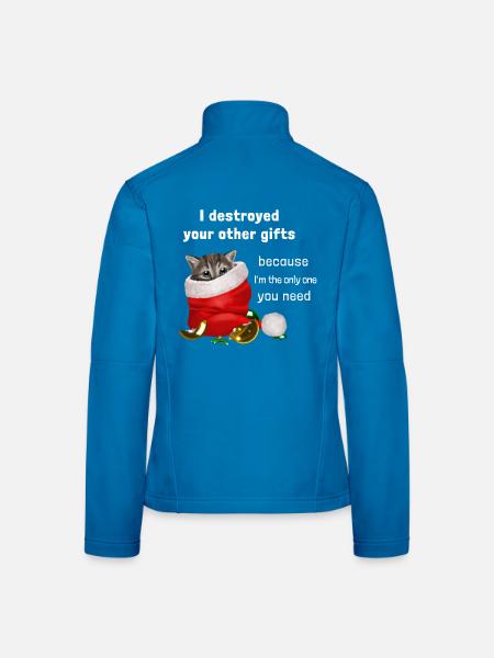 I destroyed your other gifts - Kätzchen - Frauen Softshelljacke - Lichtblau - Hinten