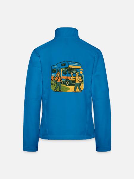 Geschenk für die erste Wohnmobilreise - Frauen Softshelljacke - Lichtblau - Hinten