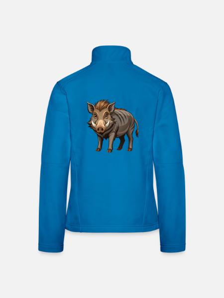 Wildschwein - Frauen Softshelljacke - Lichtblau - Hinten