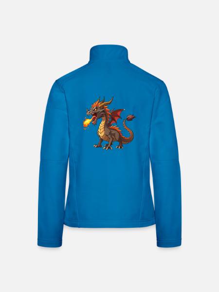 Feuerspeiender Drache - Frauen Softshelljacke - Lichtblau - Hinten