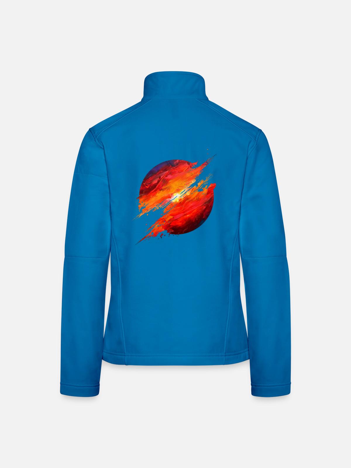 Crimson Ember Burst - Frauen Softshelljacke - Lichtblau - Hinten