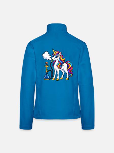 Einhorn mit Shisha – Fantasievolles Motiv - Frauen Softshelljacke - Lichtblau - Hinten
