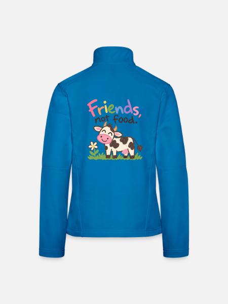 Friends Not Food Cute Cow - Frauen Softshelljacke - Lichtblau - Hinten