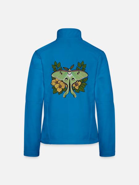 Üppiger Mondfalter zwischen gelben Blüten - Frauen Softshelljacke - Lichtblau - Hinten