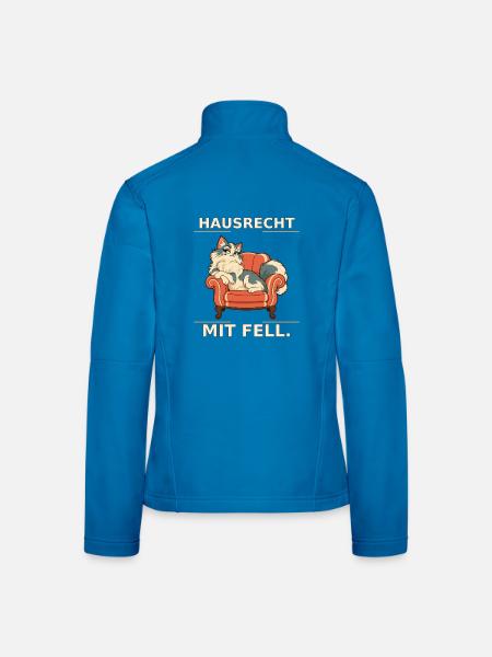 Hausrecht mit Fell Katze im Sessel - Frauen Softshelljacke - Lichtblau - Hinten