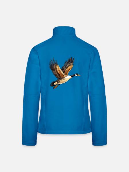 Fliegende Kanadische Gans - Frauen Softshelljacke - Lichtblau - Hinten