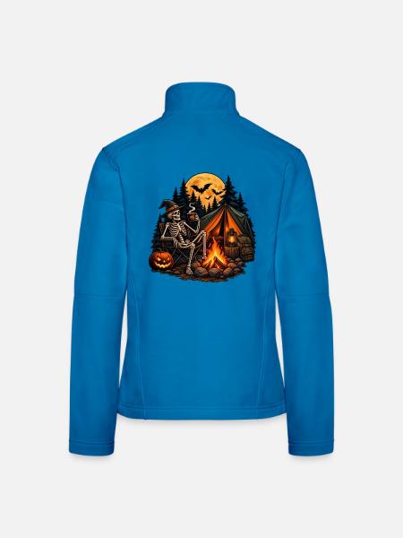 Skelett Camping: Gemütlich bis in die Knochen! - Frauen Softshelljacke - Lichtblau - Hinten