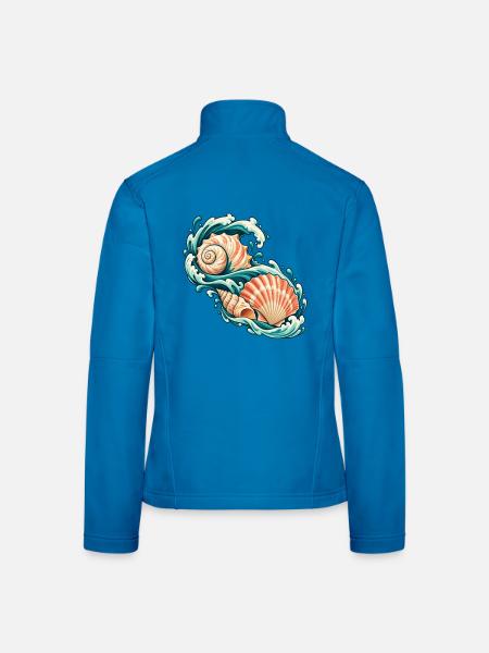 Muscheln auf einem Ozeanband - Frauen Softshelljacke - Lichtblau - Hinten