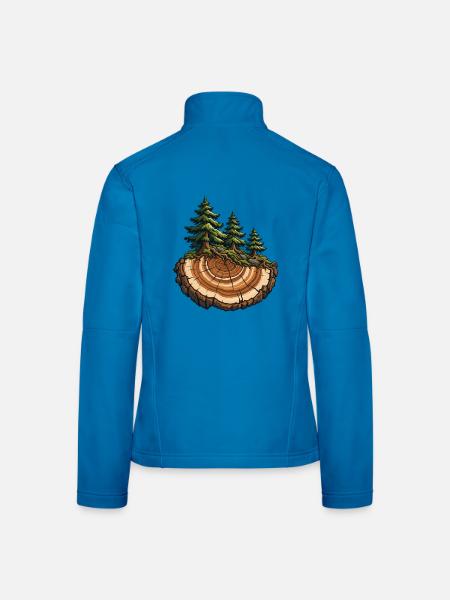 Baumringe werden zum Wald - Frauen Softshelljacke - Lichtblau - Hinten