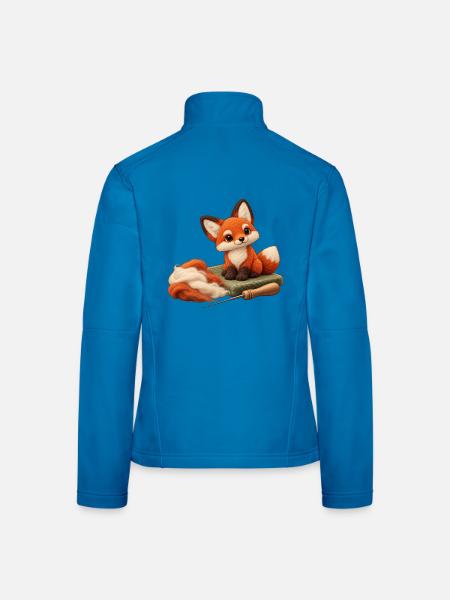 Filzfuchs-Basteltisch - Frauen Softshelljacke - Lichtblau - Hinten