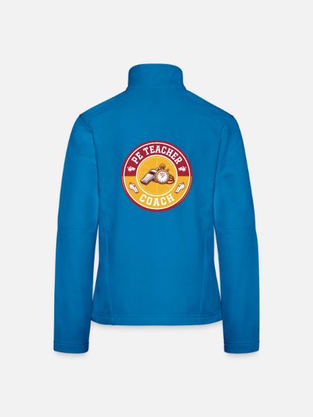 Vintage Sportlehrer-Trainerpfeife-Stoppuhr-Abzeichen - Frauen Softshelljacke - Lichtblau - Hinten