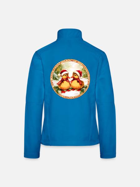 Entchen Weihnachten / Weihnachtsmann Enten - Frauen Softshelljacke - Lichtblau - Hinten
