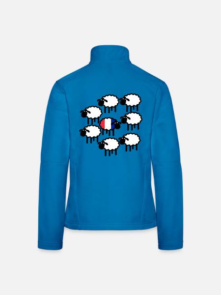 Einzelne französische Schafe | Pyrenäenlinien-Labor - Frauen Softshelljacke - Lichtblau - Hinten