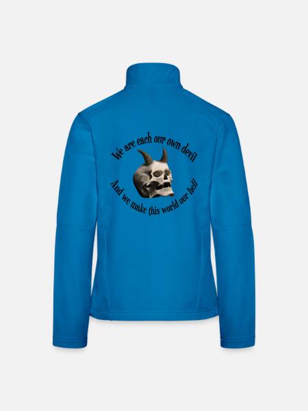 We are each our own devil - Totenkopf mit Hörnern - Frauen Softshelljacke - Lichtblau - Hinten