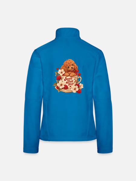 Sweet Fall Days Poodle - Frauen Softshelljacke - Lichtblau - Hinten