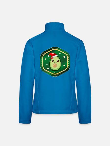 Weihnachts-Avocado - Frauen Softshelljacke - Lichtblau - Hinten