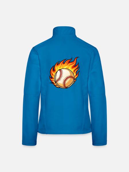 Flaming BaseBall - Frauen Softshelljacke - Lichtblau - Hinten