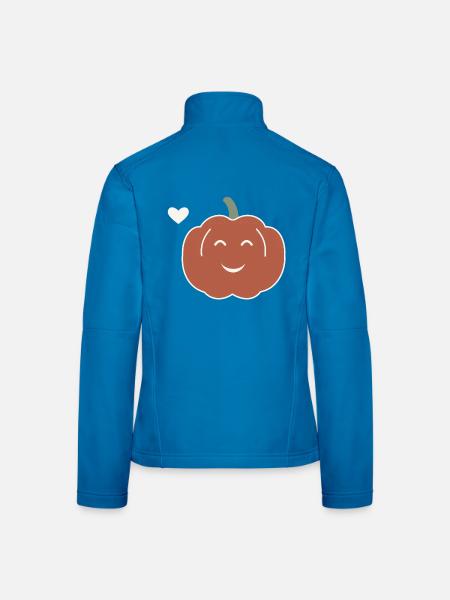Halloween Kürbis Damen - Frauen Softshelljacke - Lichtblau - Hinten