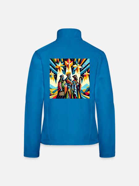 Three Wise Men Geometric Art - Frauen Softshelljacke - Lichtblau