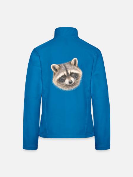Waschbärporträt - Frauen Softshelljacke - Lichtblau - Hinten
