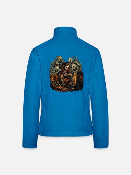 Gruseliger Gamer Skelett Halloween - Frauen Softshelljacke - Lichtblau